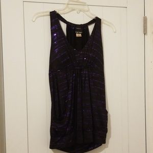 Black and purple glitter blouse
